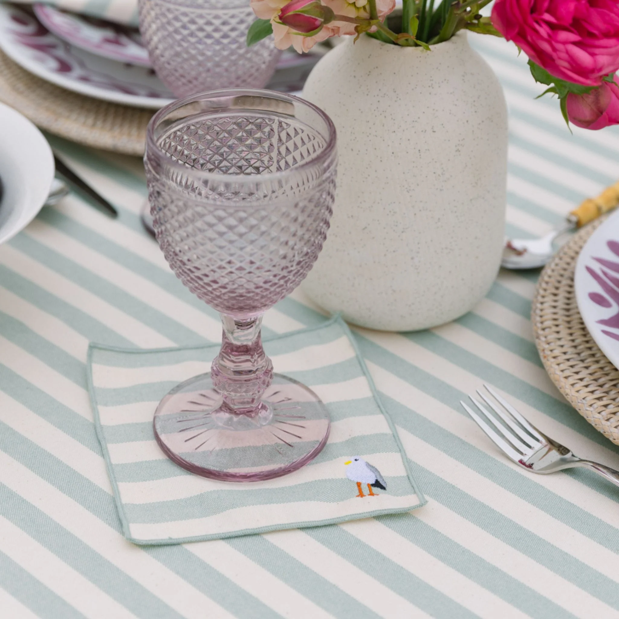 Roupa de mesa Barra, em algodão, com motivos de verão bordados - Image 13