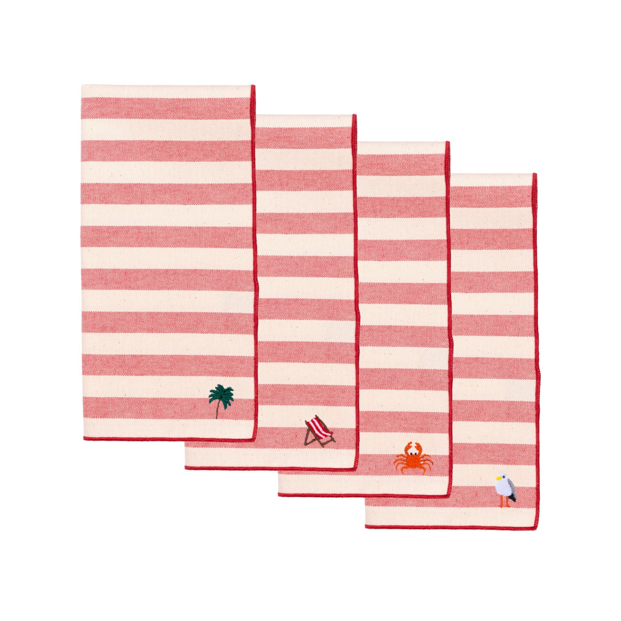 Roupa de mesa Barra, em algodão, com motivos de verão bordados - Image 74