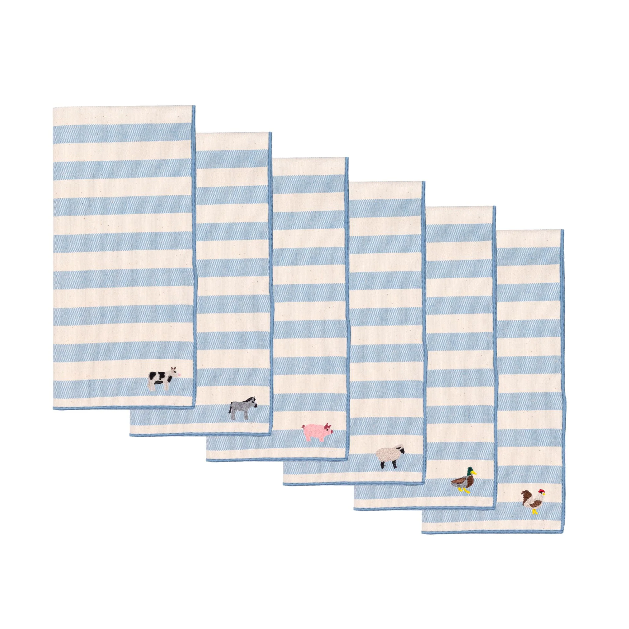 Roupa de mesa Barra, em algodão, com animais da quinta bordados - Image 58