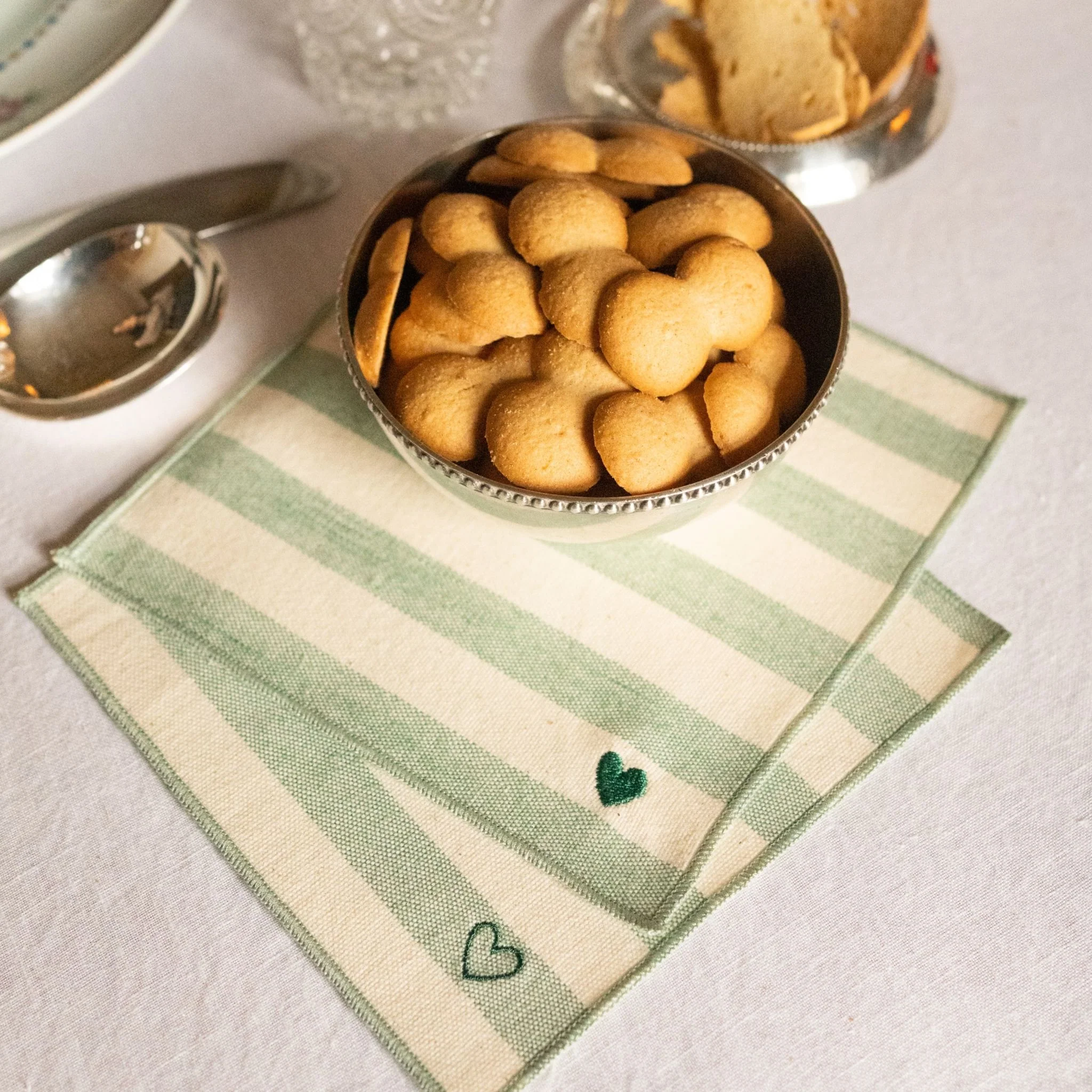 Roupa de mesa Barra, em algodão, com corações bordados - Image 6