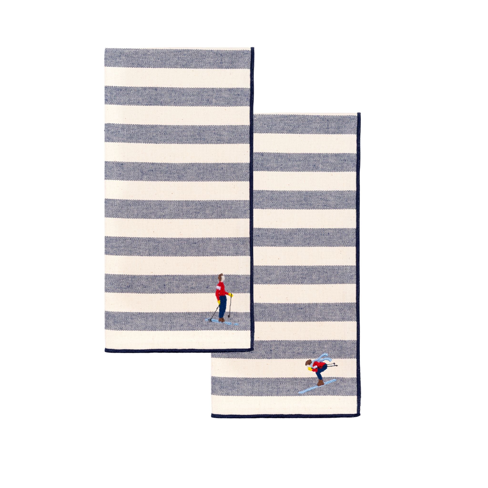 Roupa de mesa Barra, em algodão, com desportistas retro bordados - Image 114