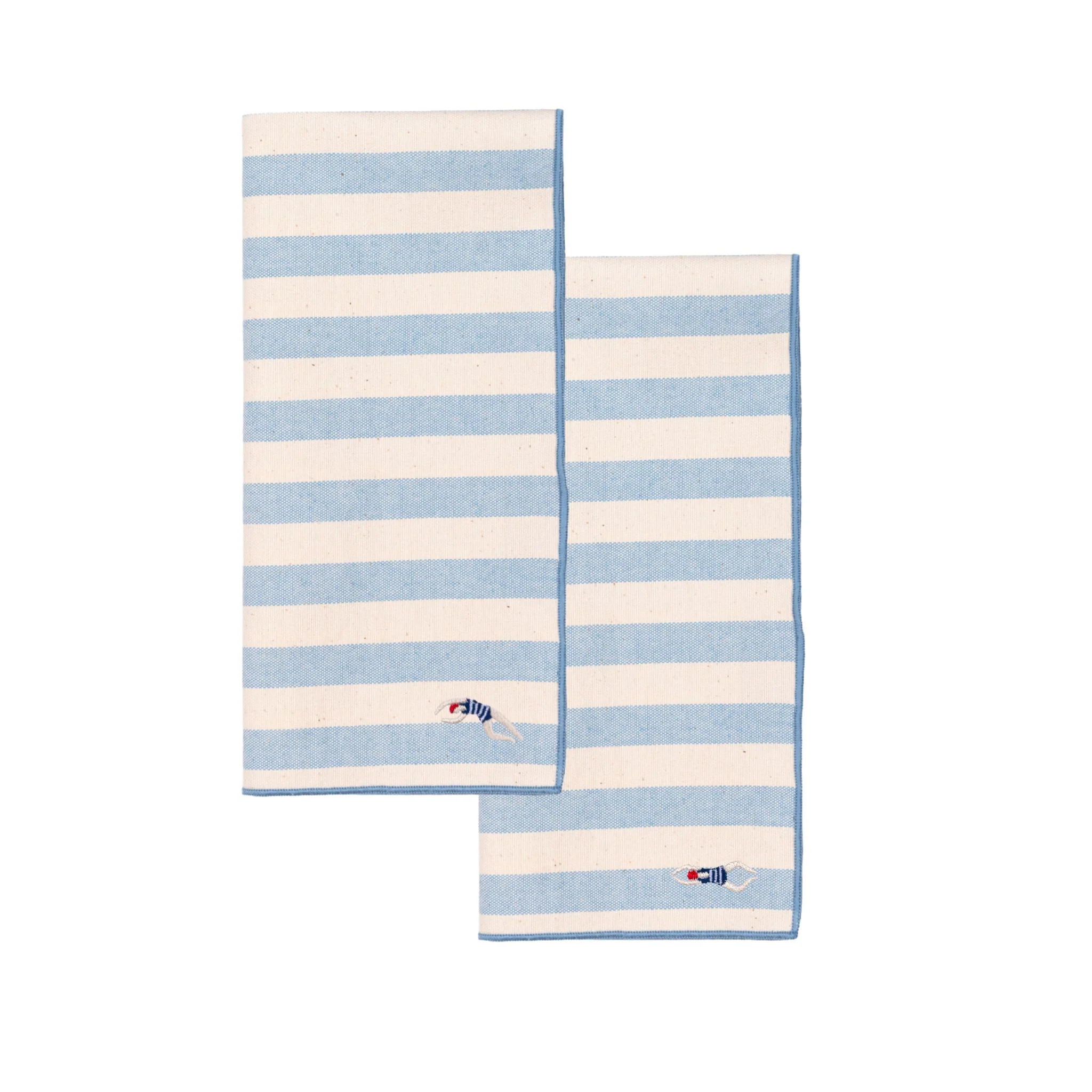 Roupa de mesa Barra, em algodão, com desportistas retro bordados - Image 138