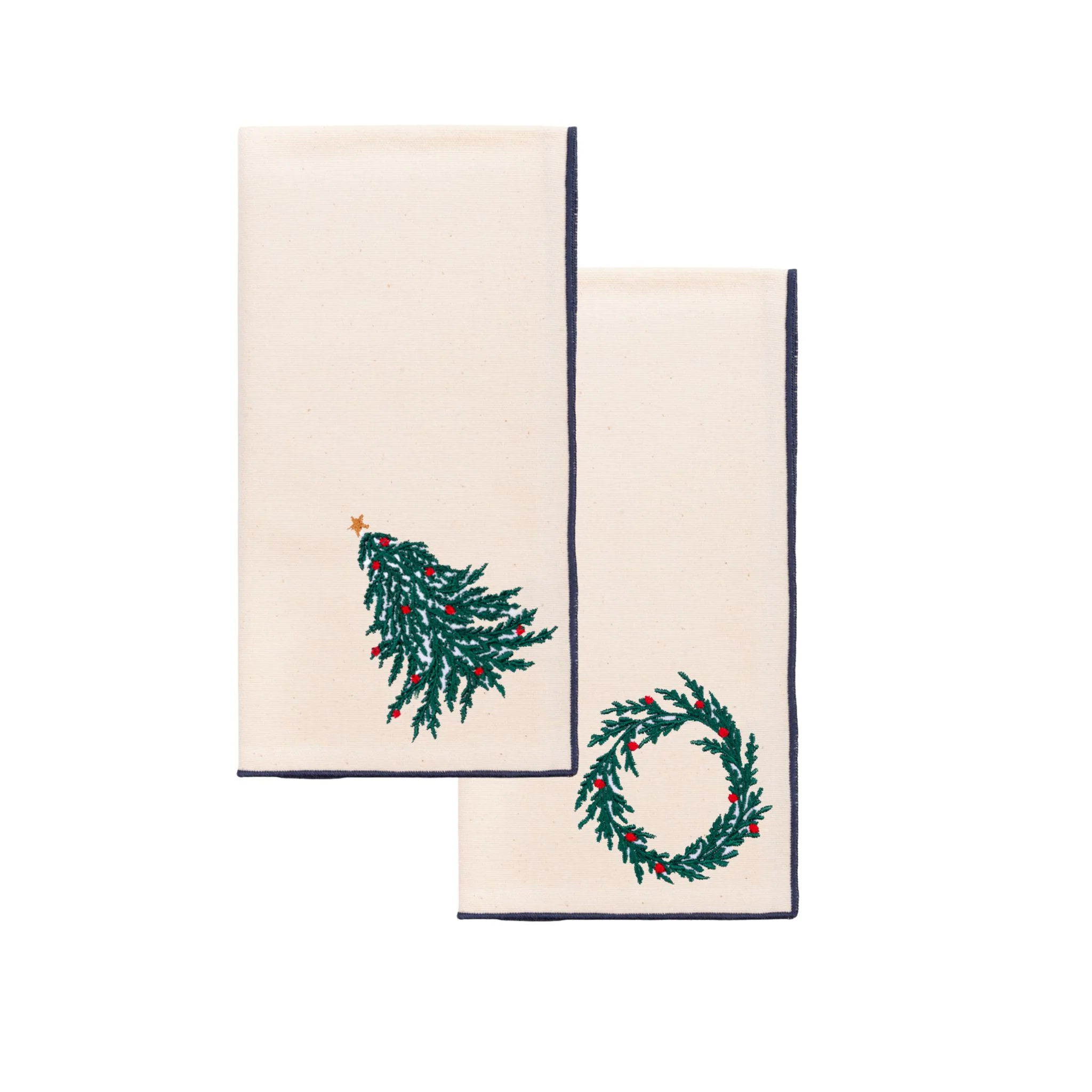 Roupa de mesa Nazaré em cru, em algodão, com árvore e coroa de Natal bordadas - Image 20