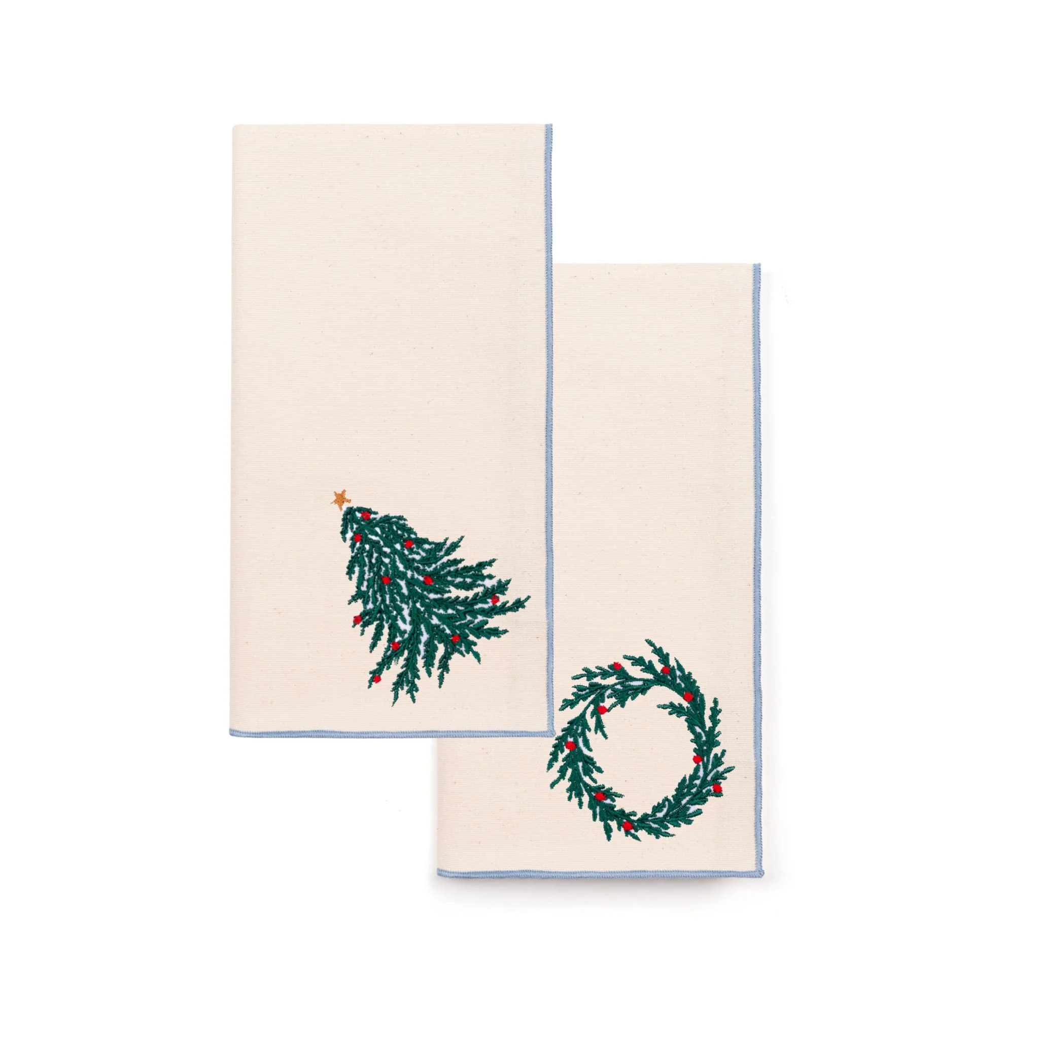 Roupa de mesa Nazaré em cru, em algodão, com árvore e coroa de Natal bordadas - Image 21