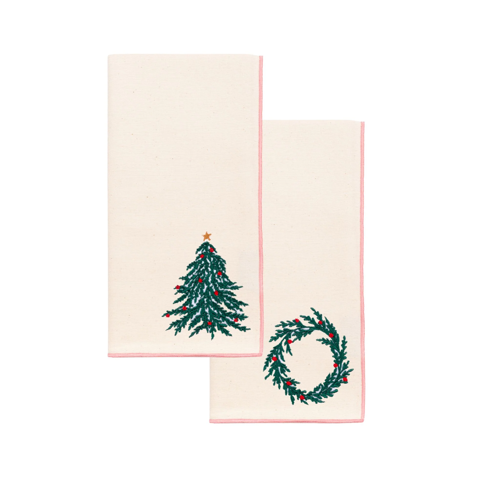 Roupa de mesa Nazaré em cru, em algodão, com árvore e coroa de Natal bordadas - Image 24