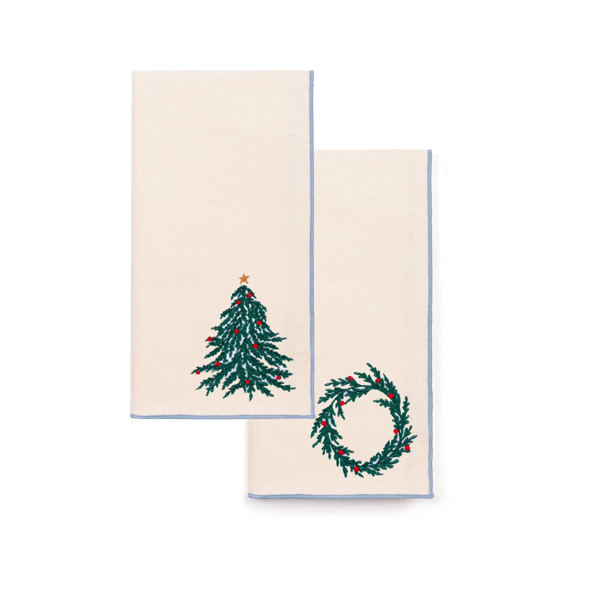 Roupa de mesa Nazaré em cru, em algodão, com árvore e coroa de Natal bordadas - Image 28