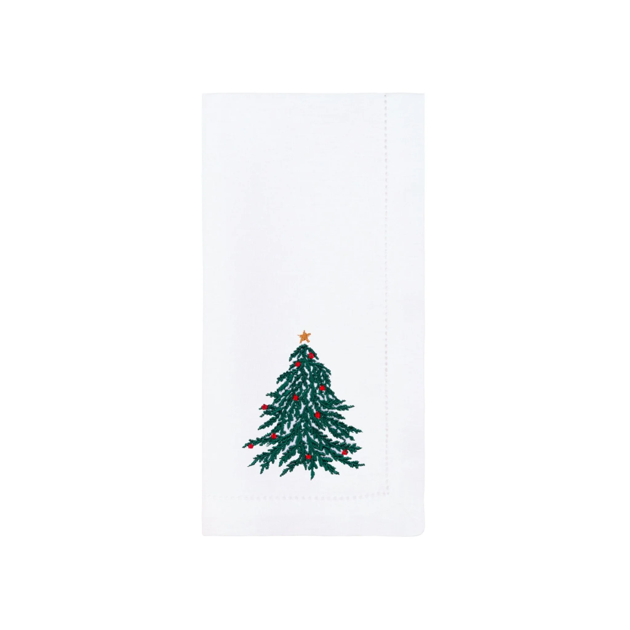Roupa de mesa Mafra, em algodão, com árvore e coroa de Natal bordadas - Image 3