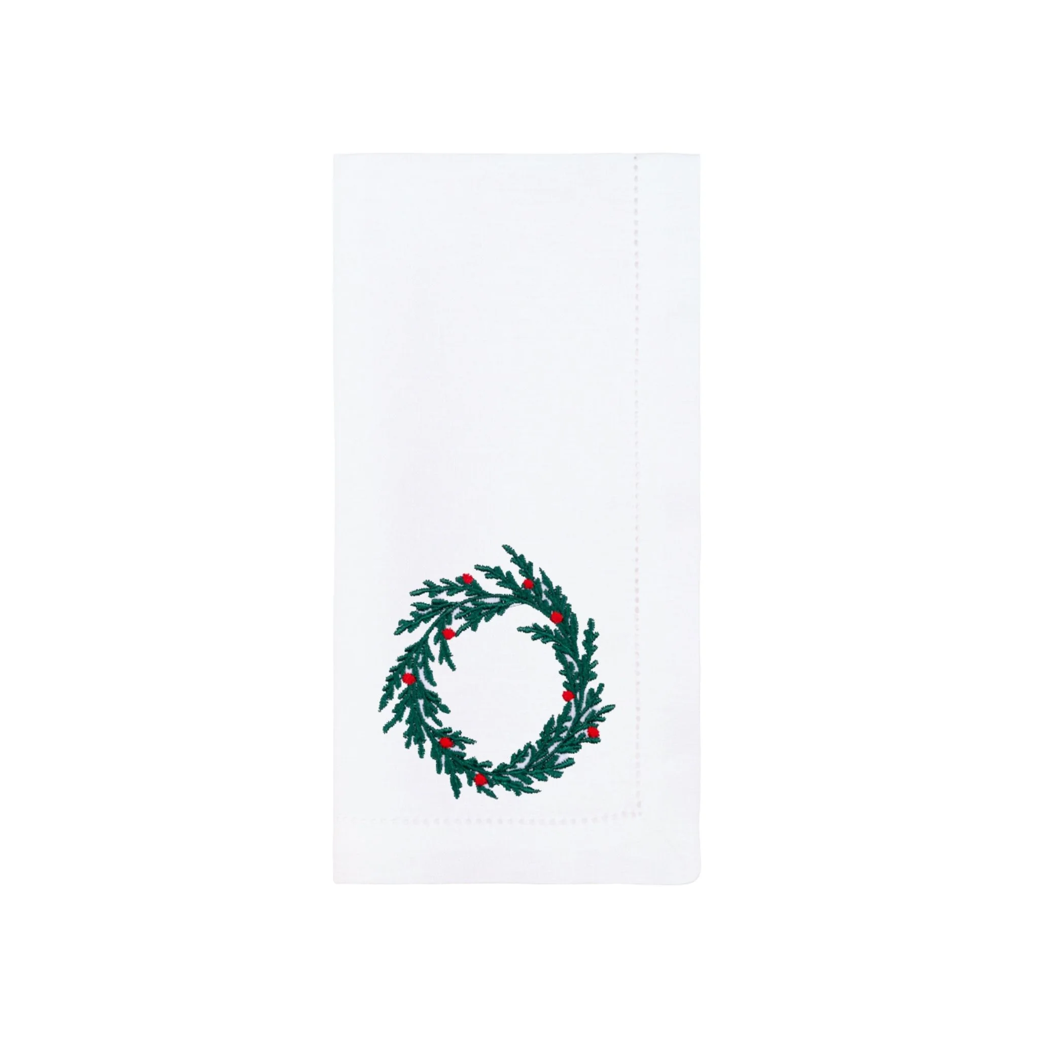 Roupa de mesa Mafra, em algodão, com árvore e coroa de Natal bordadas - Image 4