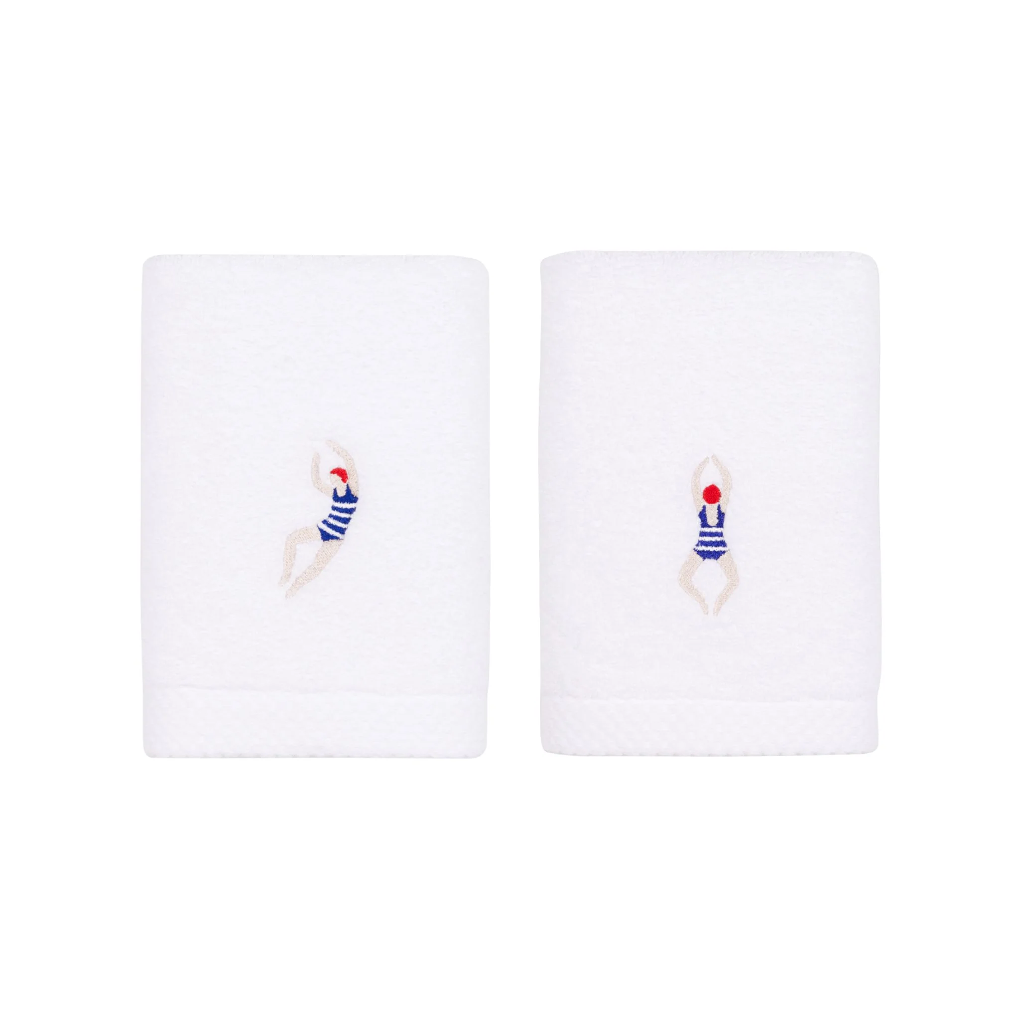 Toalhas de banho Luxus brancas, em algodão, com desportistas retro bordados - Image 29