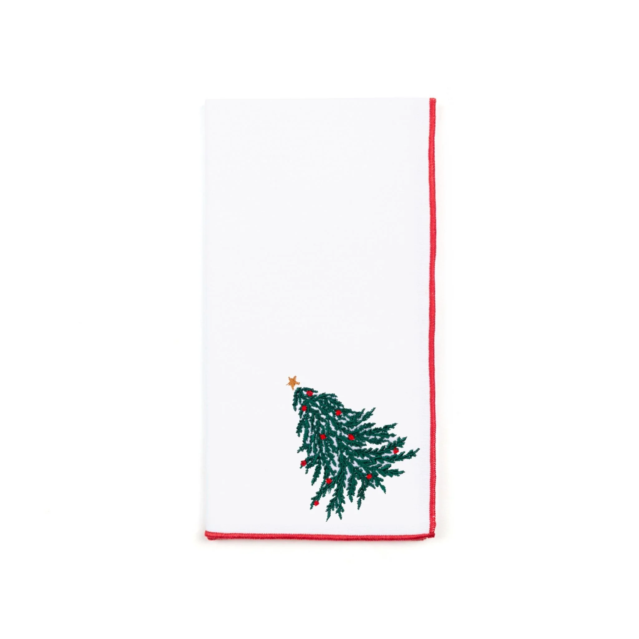 Roupa de mesa Nazaré branca, em algodão, com árvore e coroa de Natal bordadas - Image 11