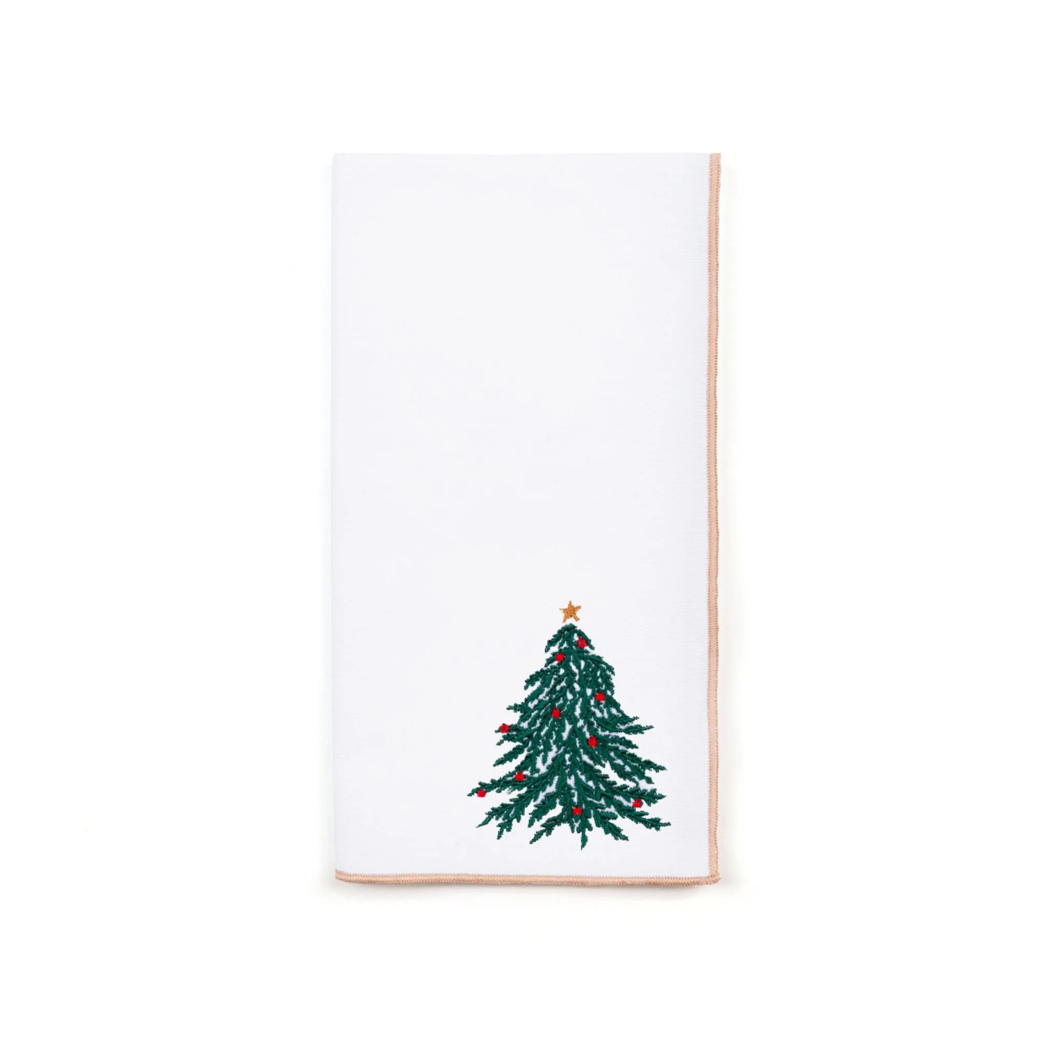 Roupa de mesa Nazaré branca, em algodão, com árvore e coroa de Natal bordadas - Image 17