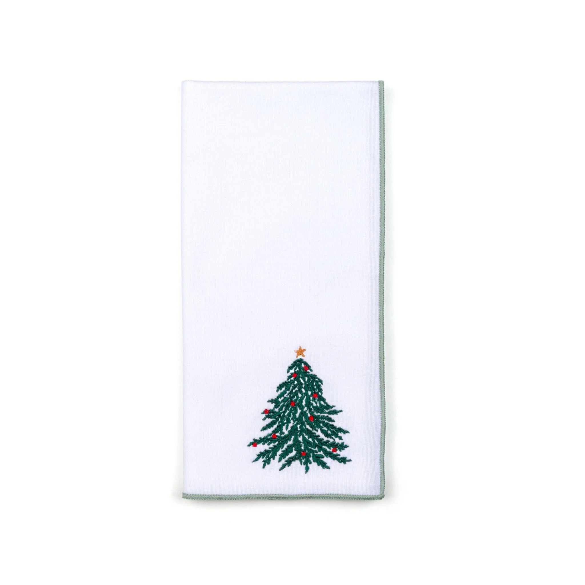 Roupa de mesa Nazaré branca, em algodão, com árvore e coroa de Natal bordadas - Image 19