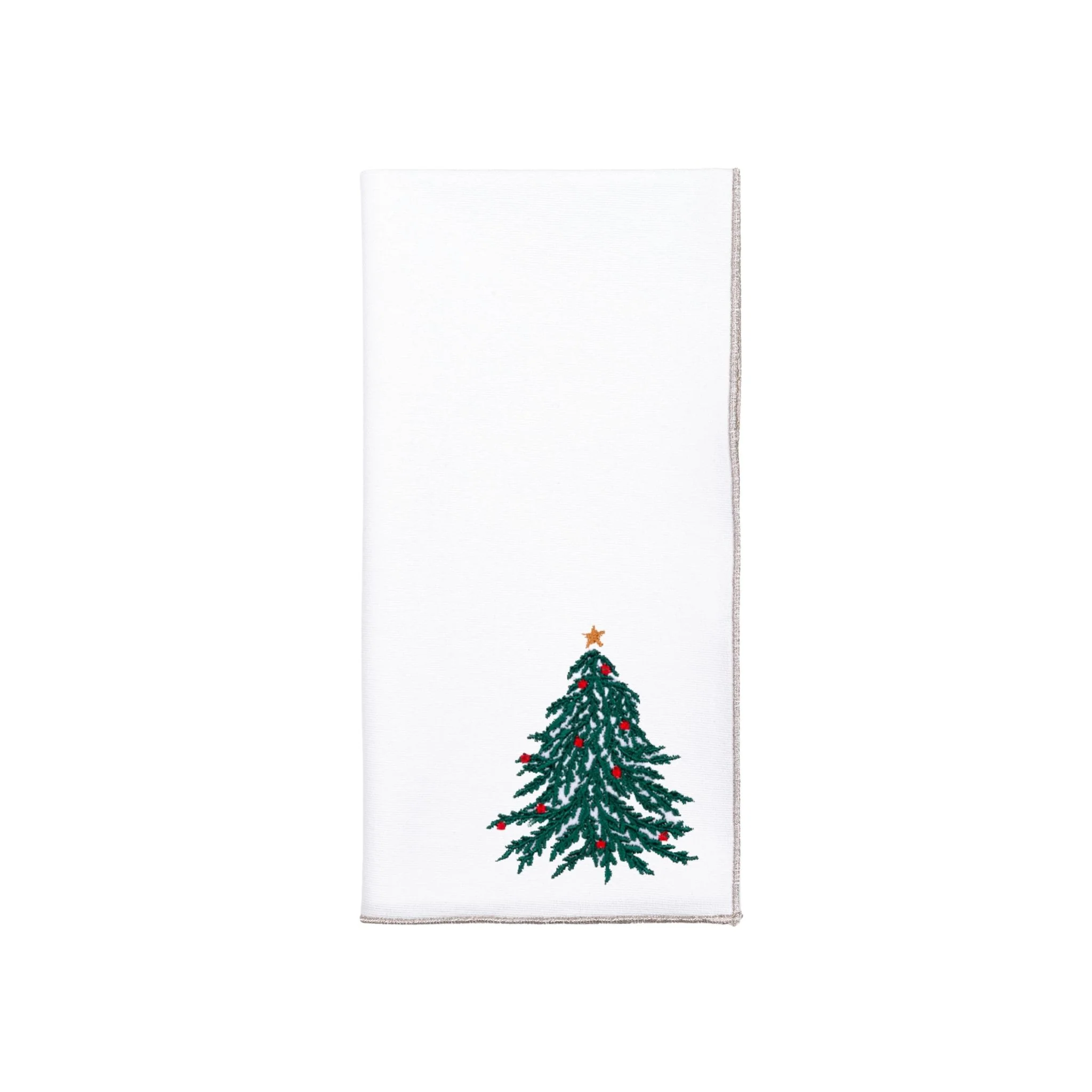 Roupa de mesa Nazaré branca, em algodão, com árvore e coroa de Natal bordadas - Image 22