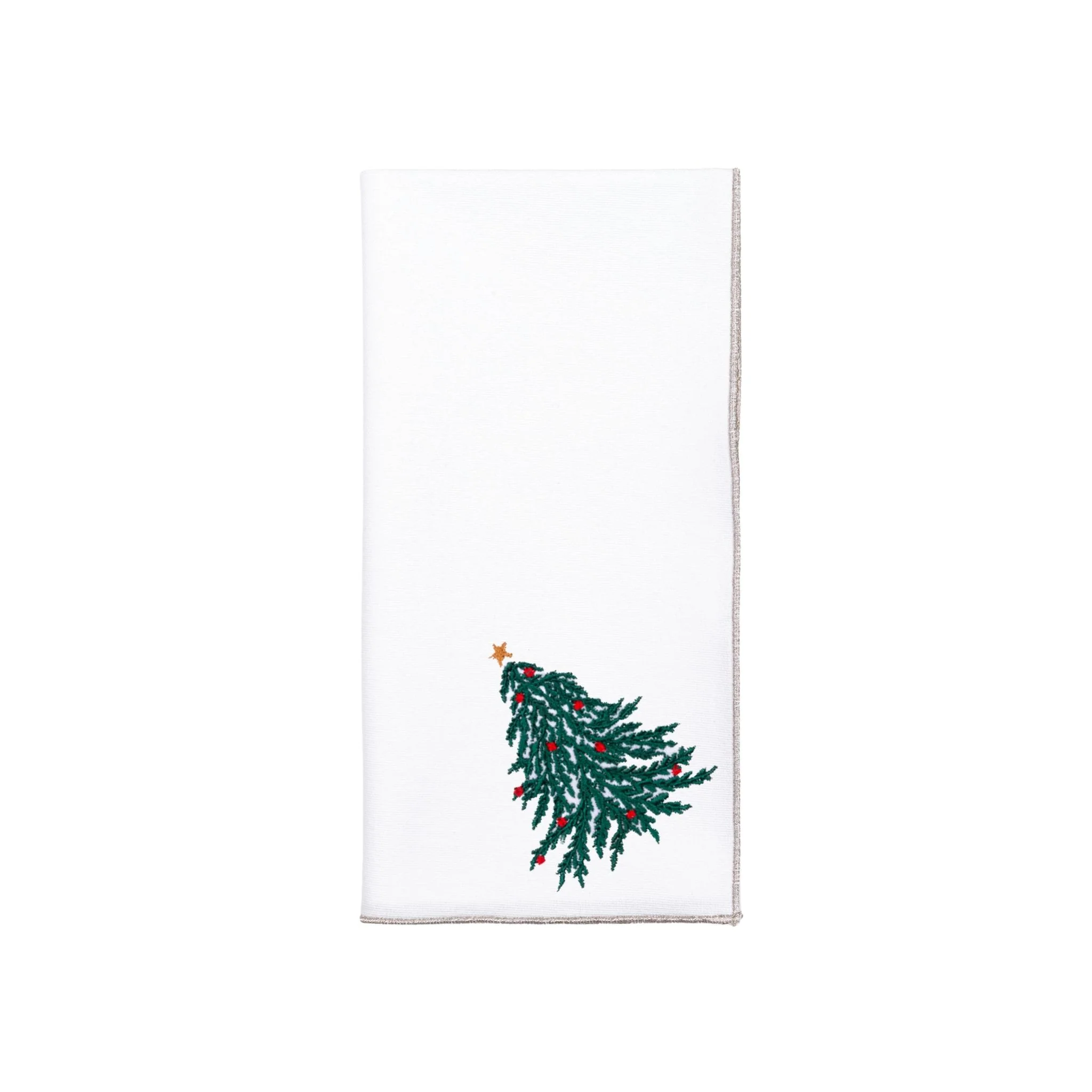 Roupa de mesa Nazaré branca, em algodão, com árvore e coroa de Natal bordadas - Image 23