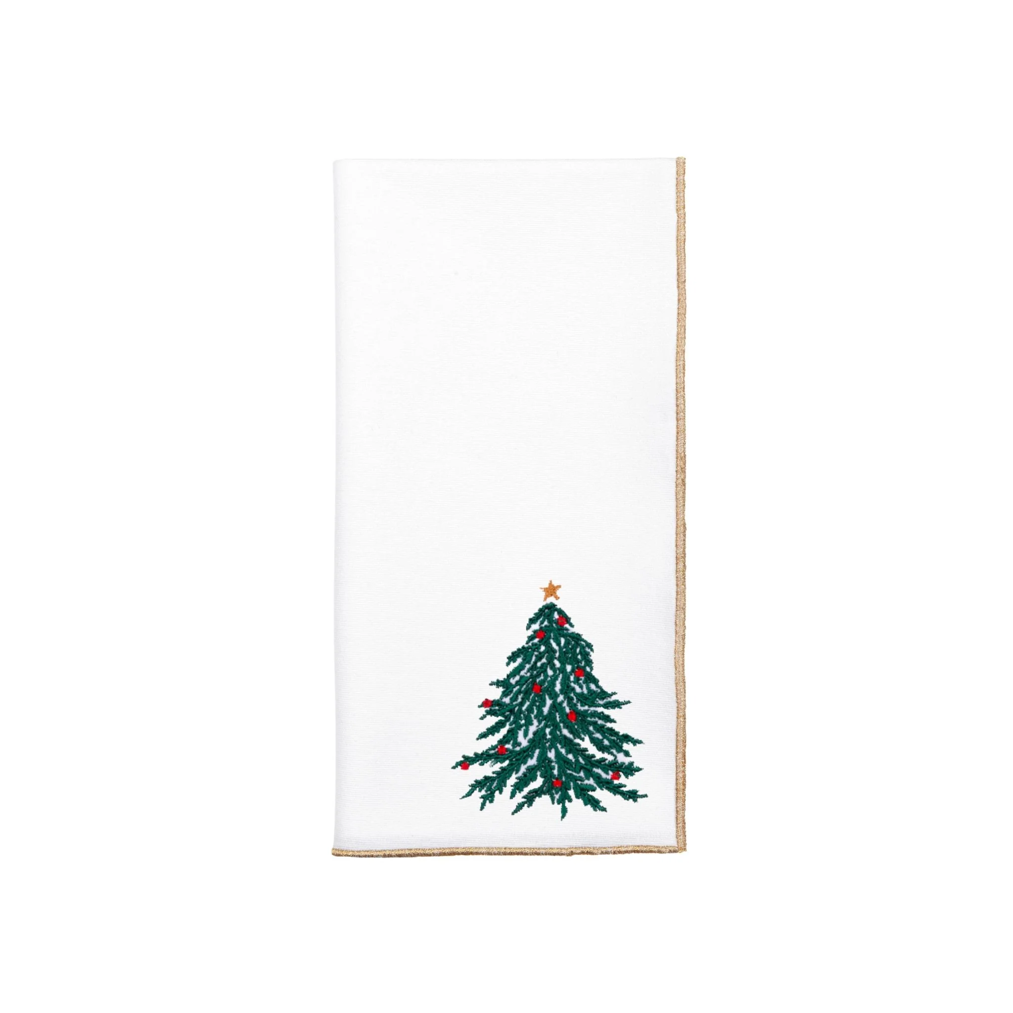 Roupa de mesa Nazaré branca, em algodão, com árvore e coroa de Natal bordadas - Image 25