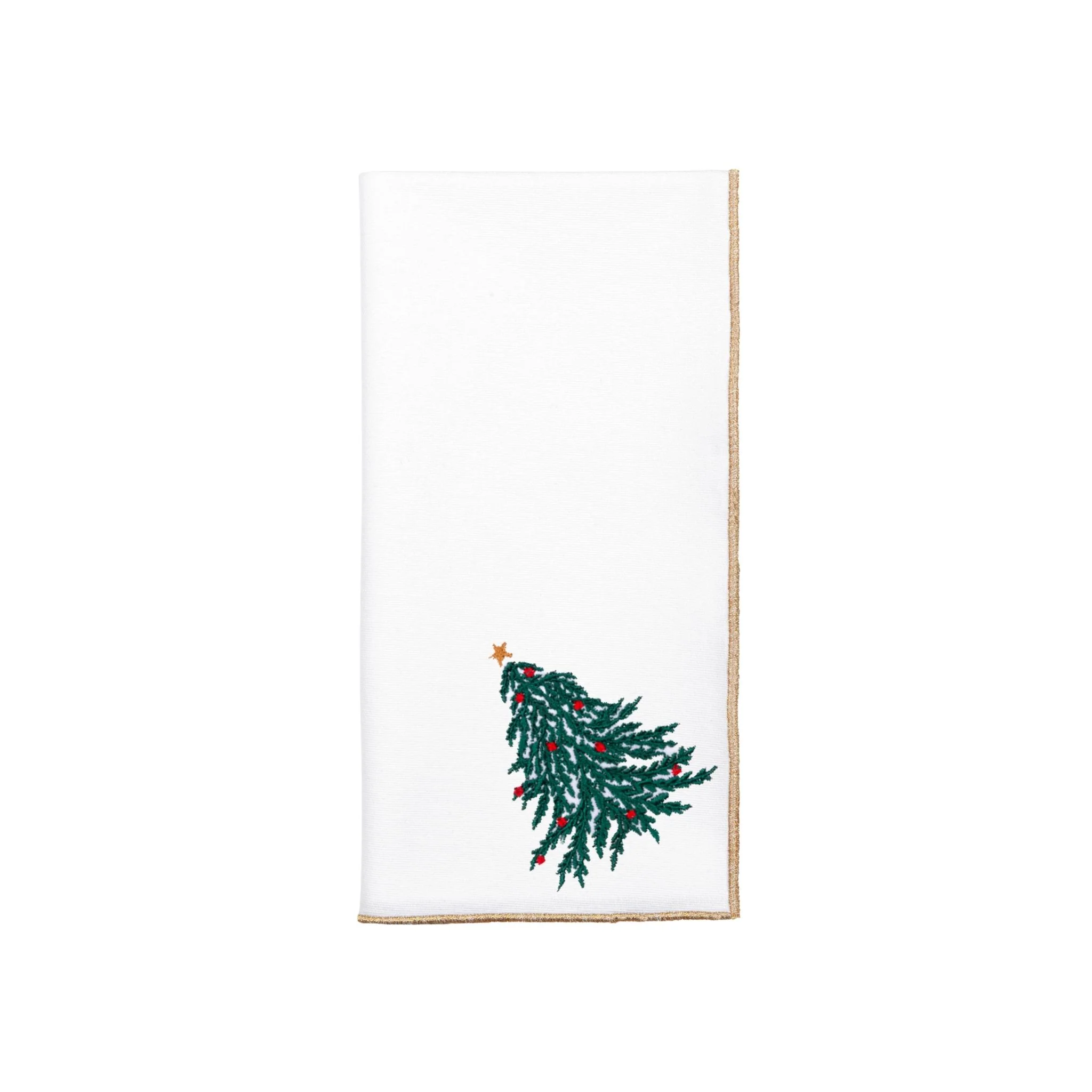 Roupa de mesa Nazaré branca, em algodão, com árvore e coroa de Natal bordadas - Image 26