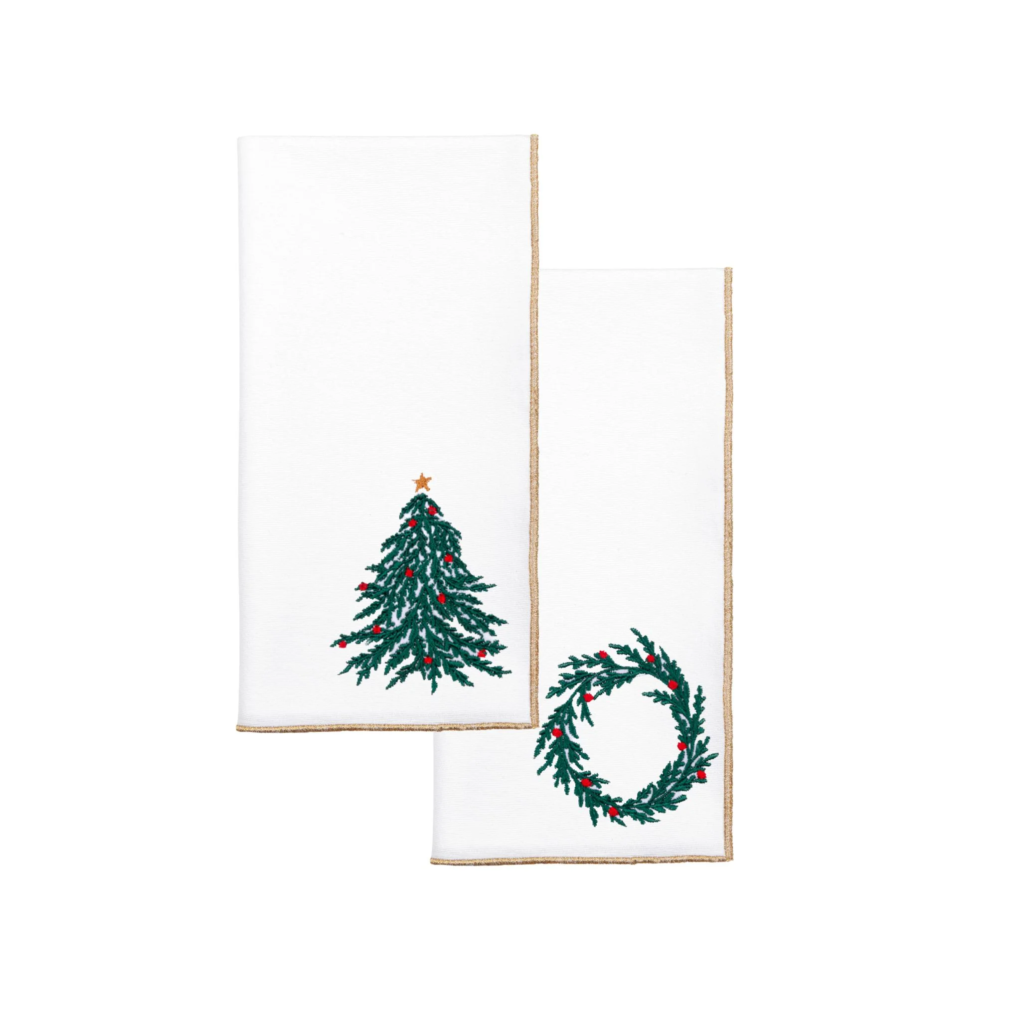 Roupa de mesa Nazaré branca, em algodão, com árvore e coroa de Natal bordadas - Image 35