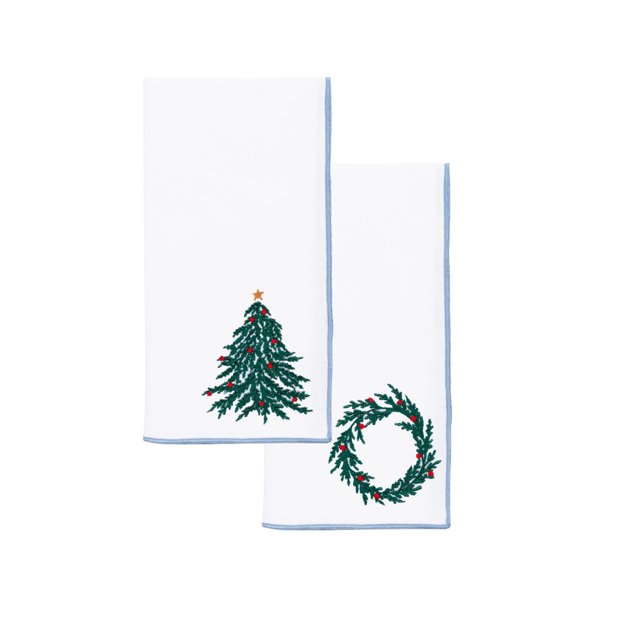 Roupa de mesa Nazaré branca, em algodão, com árvore e coroa de Natal bordadas - Image 40