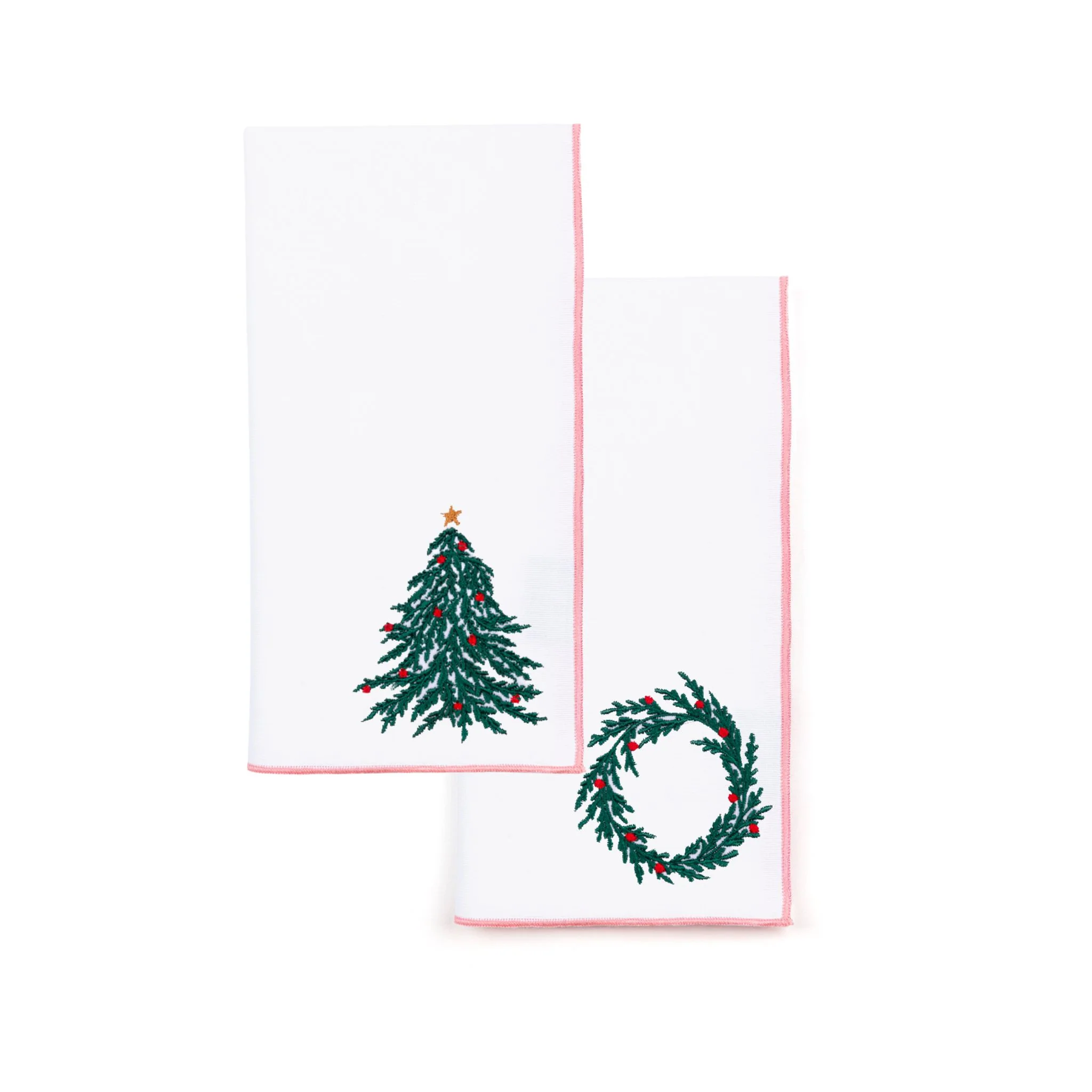 Roupa de mesa Nazaré branca, em algodão, com árvore e coroa de Natal bordadas - Image 42