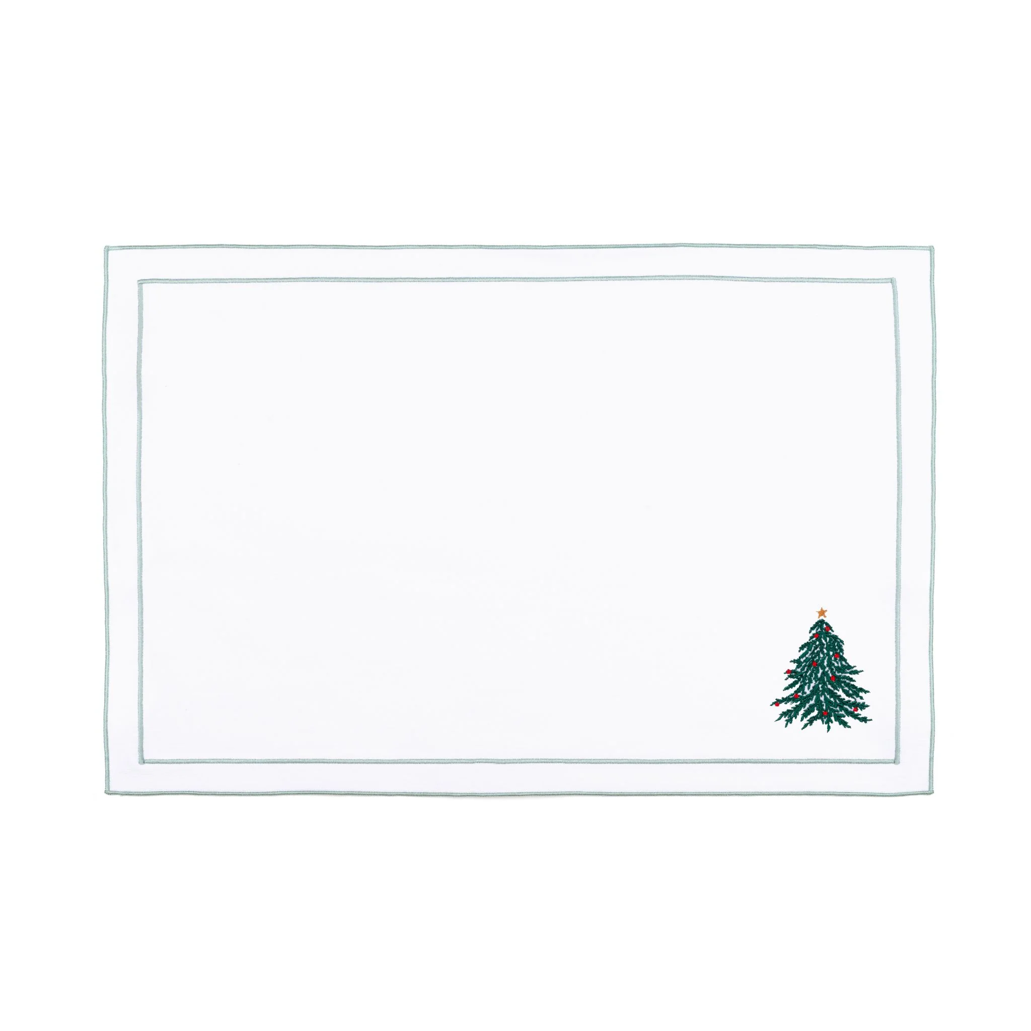 Roupa de mesa Nazaré branca, em algodão, com árvore e coroa de Natal bordadas - Image 43
