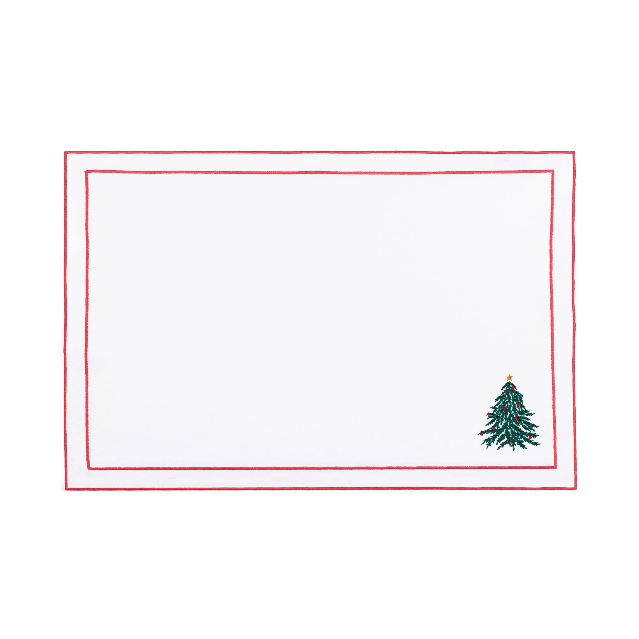 Roupa de mesa Nazaré branca, em algodão, com árvore e coroa de Natal bordadas - Image 47