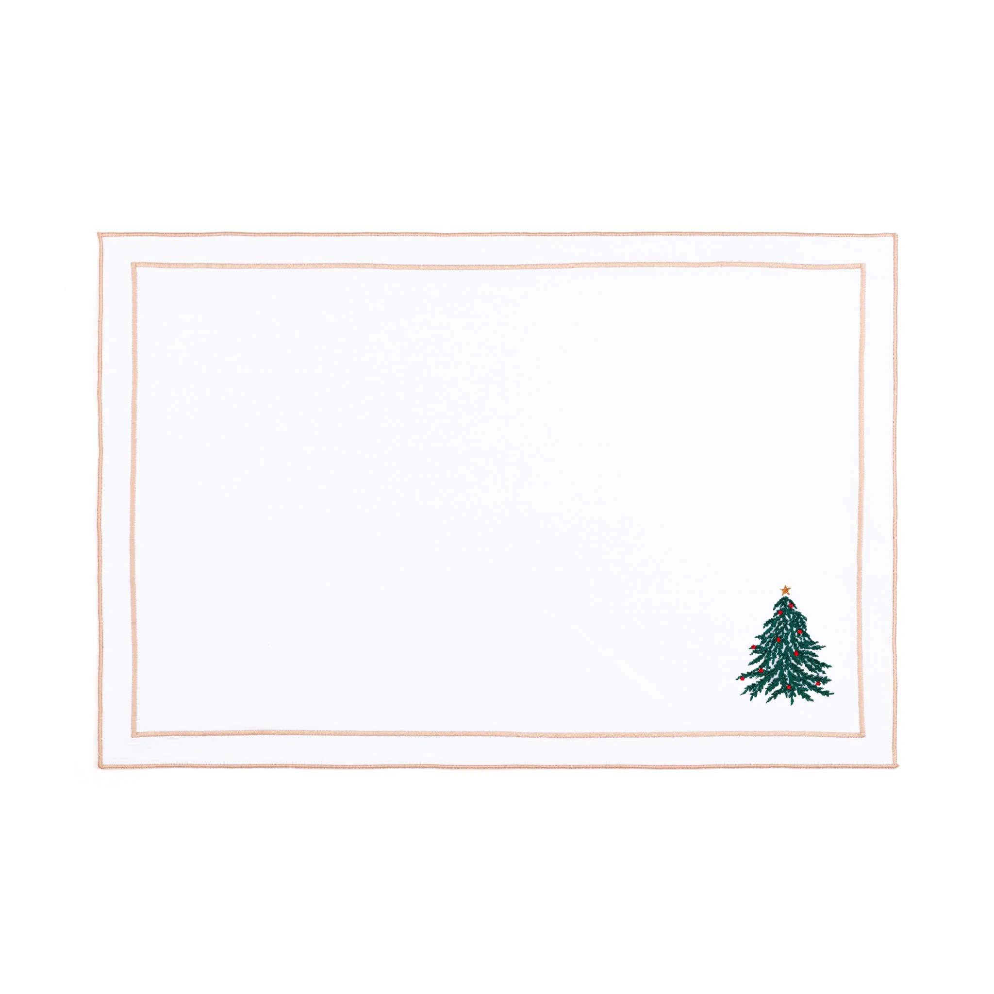 Roupa de mesa Nazaré branca, em algodão, com árvore e coroa de Natal bordadas - Image 51