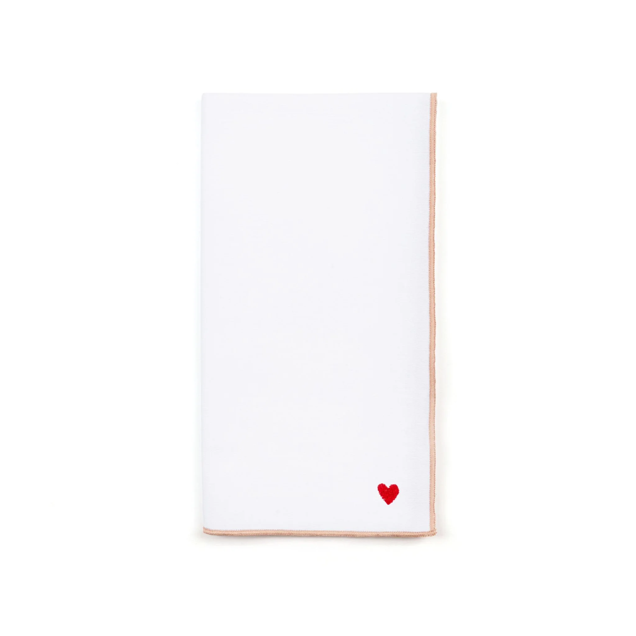 Roupa de mesa Nazaré branca, em algodão, com corações bordados - Image 3