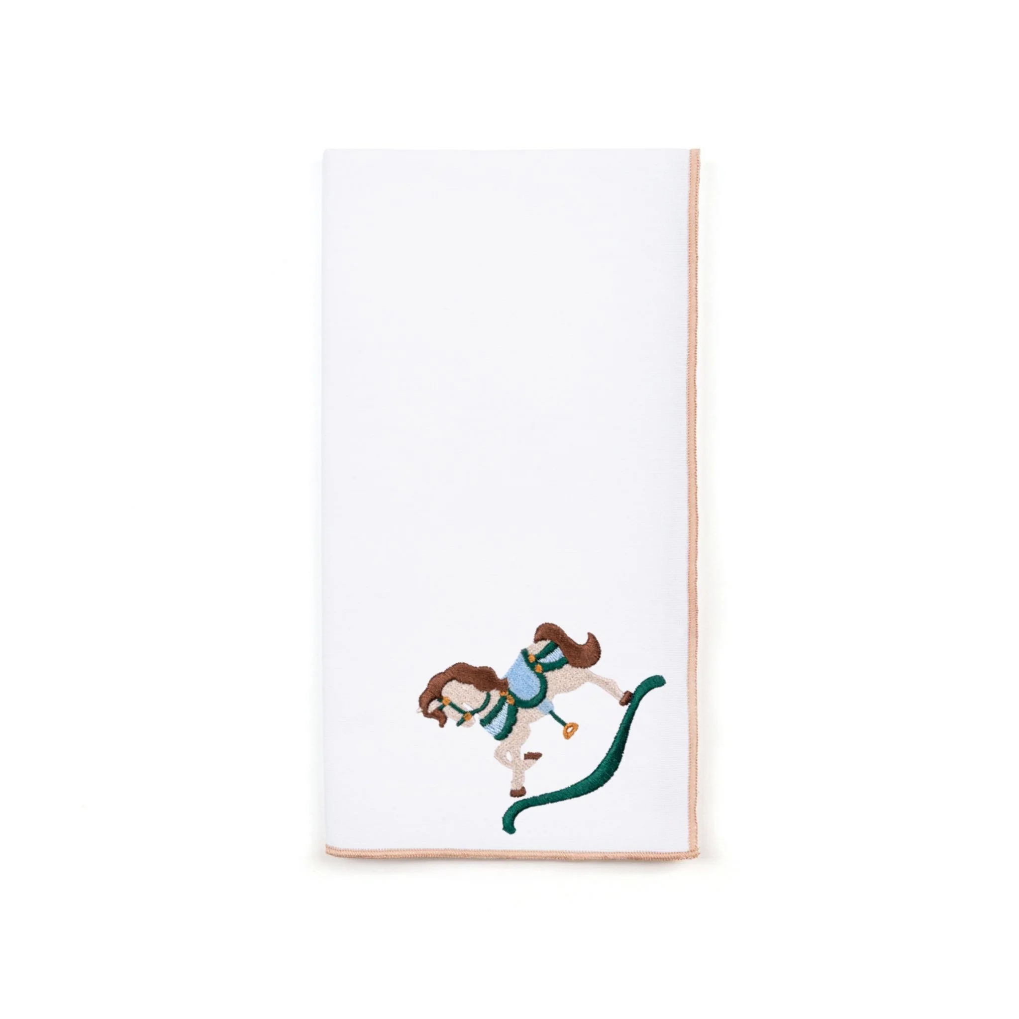 Roupa de mesa Nazaré branca, em algodão, com baloiços de cavalo bordados - Image 8