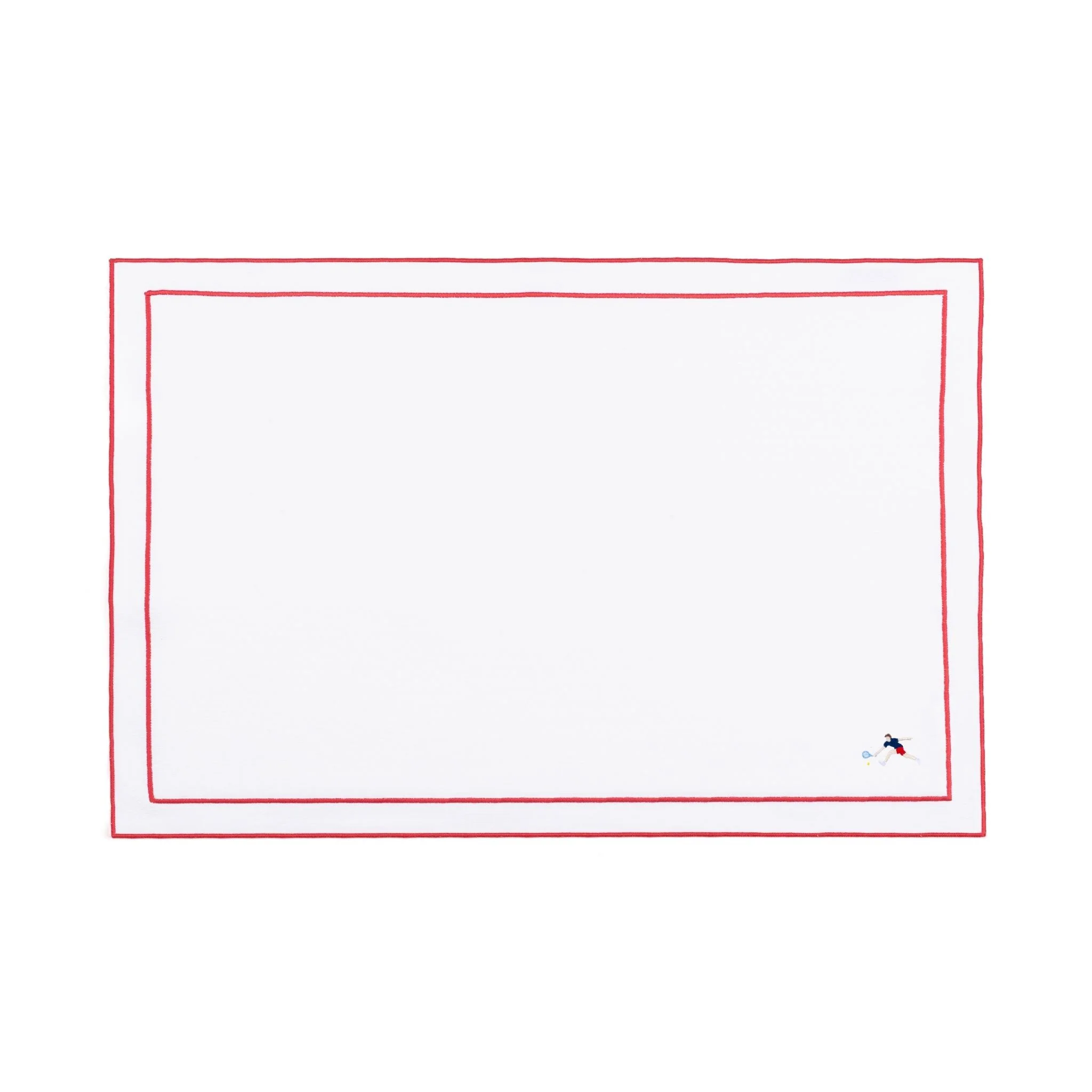 Roupa de mesa Nazaré branca, em algodão, com desportistas retro bordados - Image 115